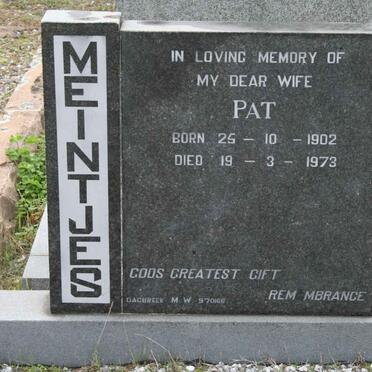 MEINTJES Pat 1902-1973