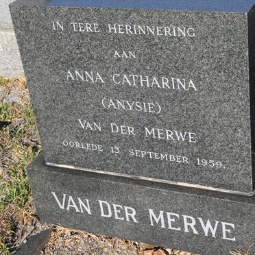 MERWE Anna Catharina, van der -1959