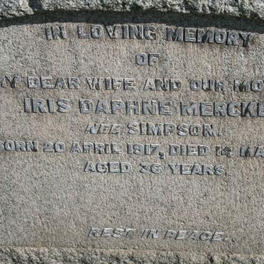 MERCKEL Iris Daphne nee SIMPSON 1917-1953