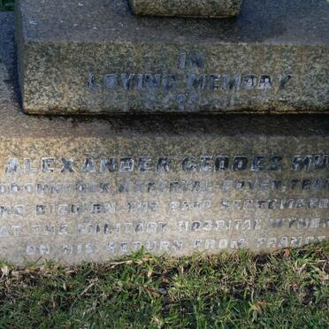 MURRAY Alexander Geddes -1918