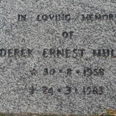 MULLER Derek Ernest 1958-1983