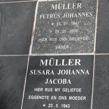 MÜLLER Petrus Johannes 1941-2006 &amp; Susara Johanna Jacoba 1943-2004