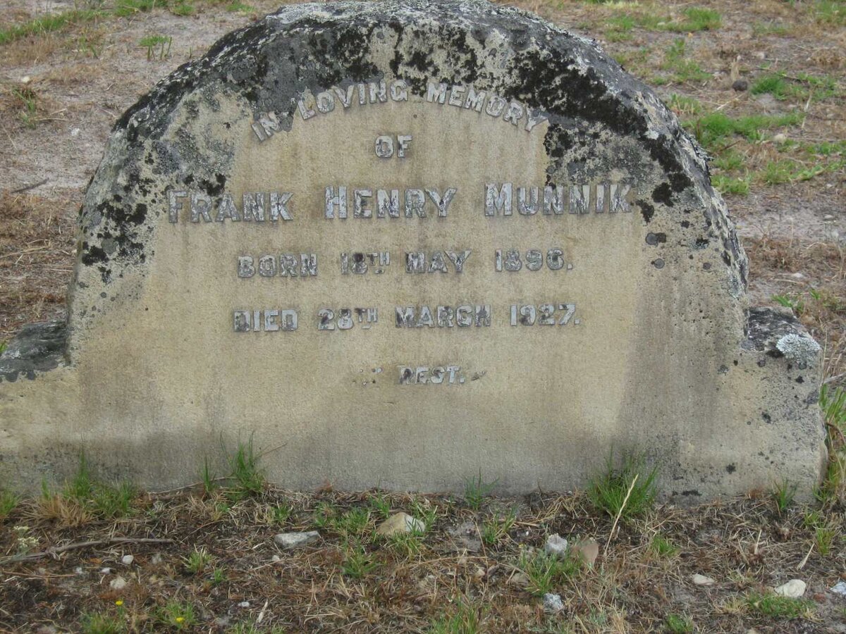 MUNNIK Frank Henry 1896-1927