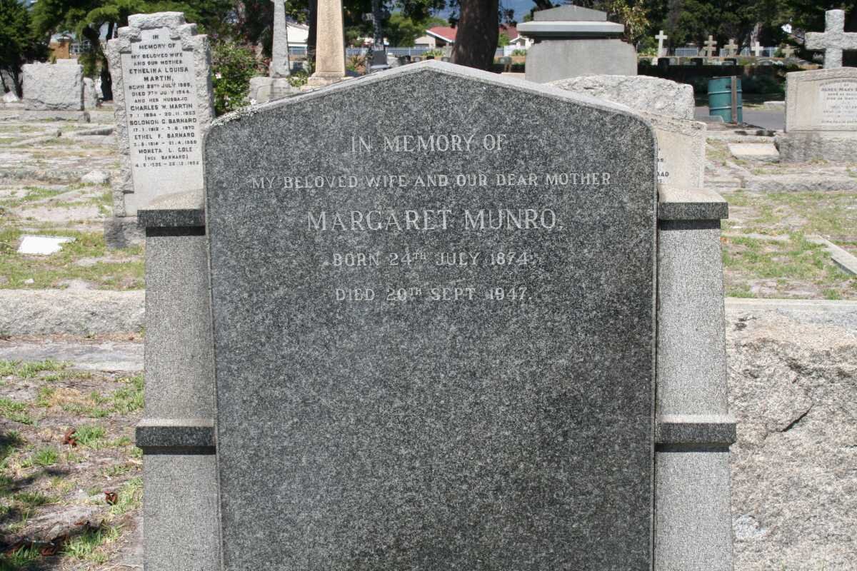 MUNRO Margaret 1874-1947