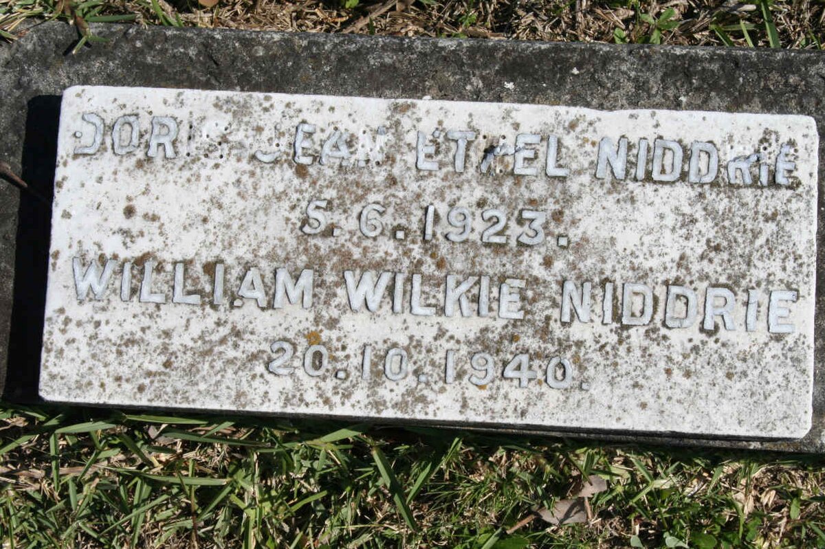 NIDDRIE William Wilkie -1940 &amp; Doris Jean Ethel  -1923