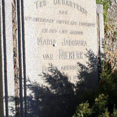 NIEKERK Maria Jacomina, van nee AUBSCHER 1877-19??