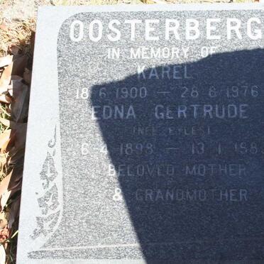 OOSTERBERG Karel 1900-1976 &amp; Edna Gertrude EYLES 1898-1989