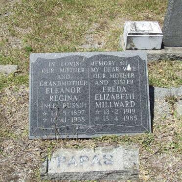 PAPAS Eleanor Regina nee RUSSO 1897-1938 :: PAPAS Freda Elizabeth Millward 1919-1985