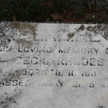 PERRINS Cecil Rhodes 1911-1974