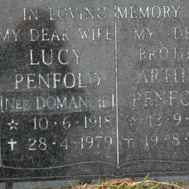 PENFOLD Arthur 1914-1988 :: PENFOLD Lucy nee DOMANCIE 1918-1978