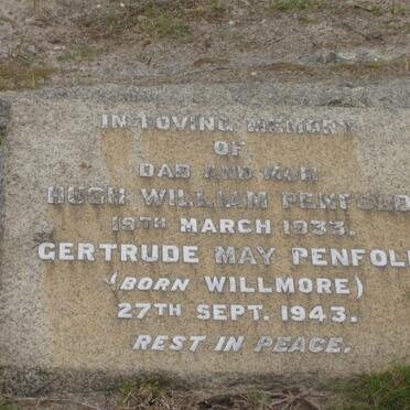 PENFOLD Hugh William -1933 &amp; Gertrude May WILLMORE -1943