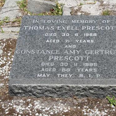 PRESCOTT Thomas Exell -1968 &amp; Constance Amy Gertrude -1995