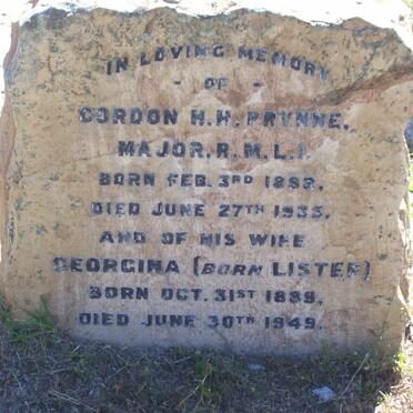 PRYNNE Gordon H.H. 1882-1935 &amp; Georgina LISTER 1889-1949
