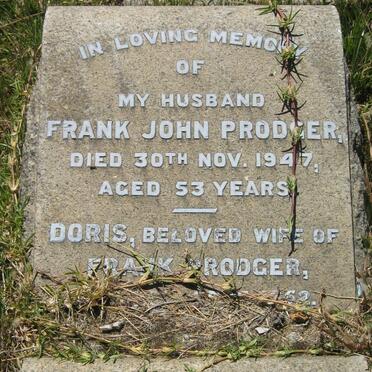 PRODGER Frank John -1947 &amp; Doris -1952