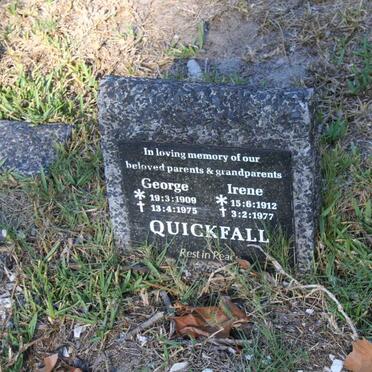 QUICKFALL George 1909-1975 &amp; Irene 1912-1977