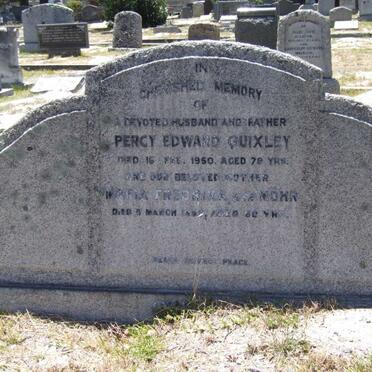 QUIXLEY Percy Edward -1950 &amp; Maria Fredrika MOHR -1959