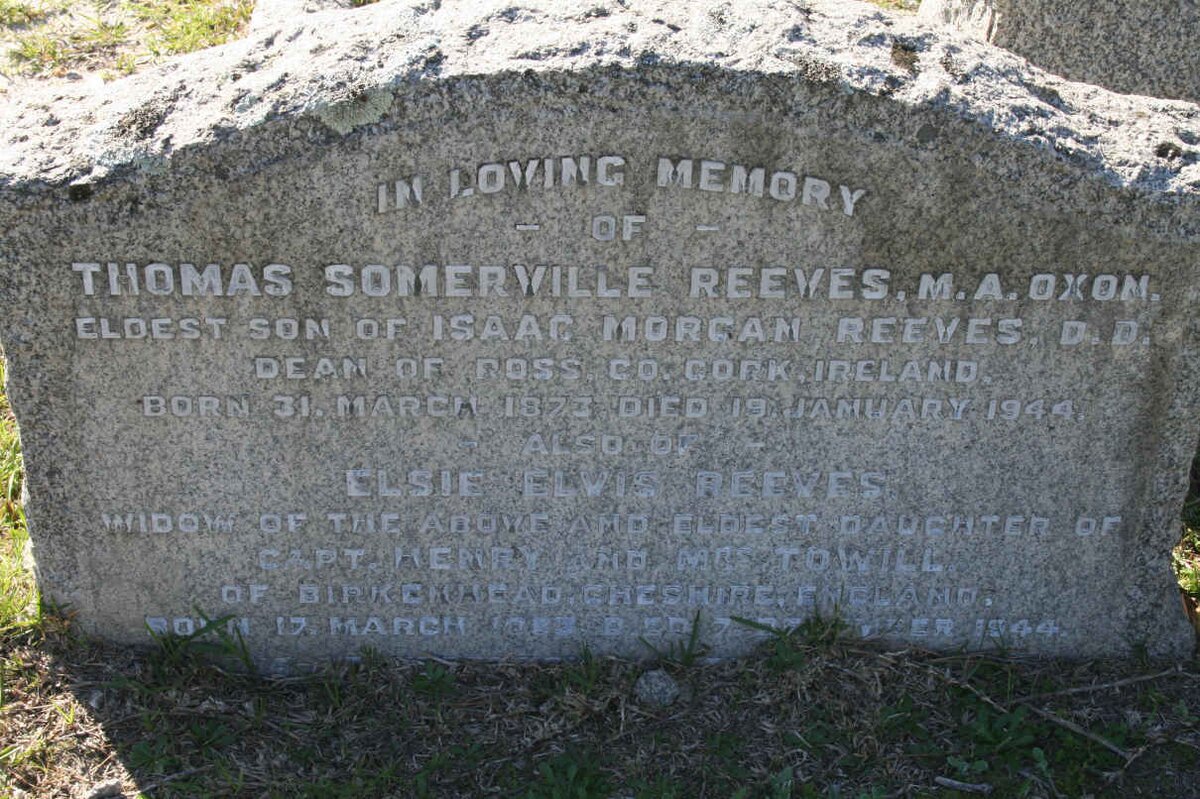 REEVES Thomas Somerville 1873-1944 &amp; Elsie Elvis 18??-1944