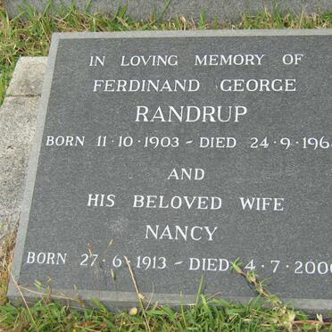 RANDRUP Ferdinand George 1903-1964 &amp; Nancy 1913-2000
