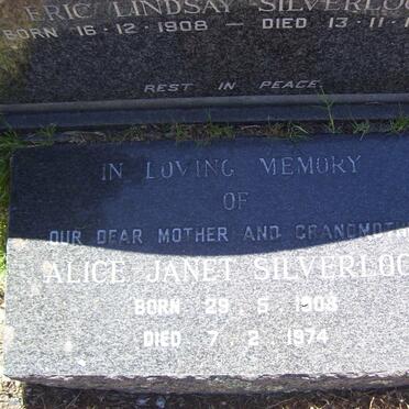 SILVERLOCK Eric Lindsay 1908-1966 &amp; Alice Janet 1908-1974