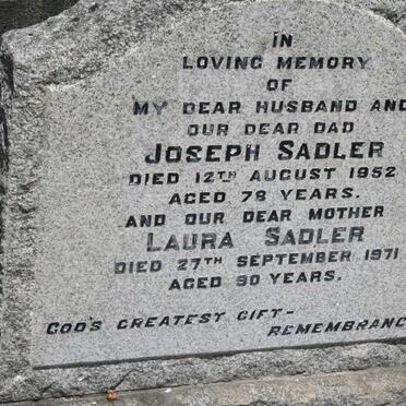 SADLER Joseph -1952 &amp; Laura -1971