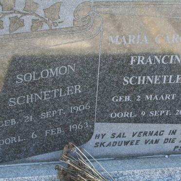 SCHNETLER Solomon 1906-1963 &amp; Maria Carolina Francina 1906-2001