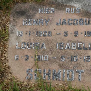 SCHMIDT Henry Jacobus 1908-1953 &amp; Louisa Isabella 1910-1993