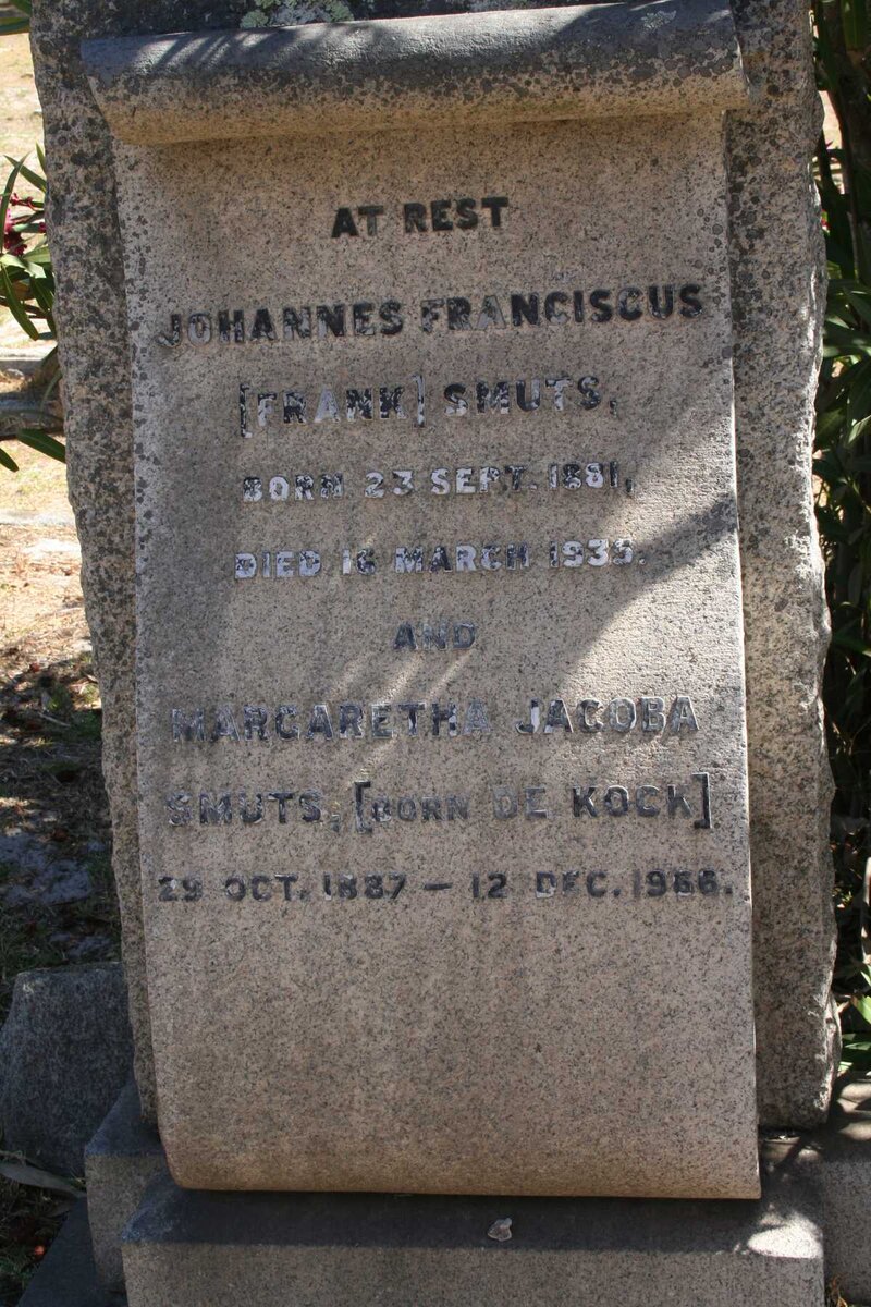 SMUTS Johannes Franciscus 1881-1935 &amp; Margaretha Jacoba DE KOCK 1887-1966