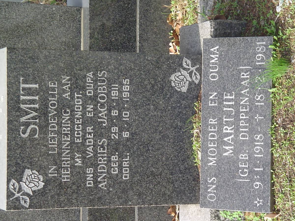 SMIT Andries Jacobus 1911-1965 &amp;  Martjie DIPPENAAR 1918-1981