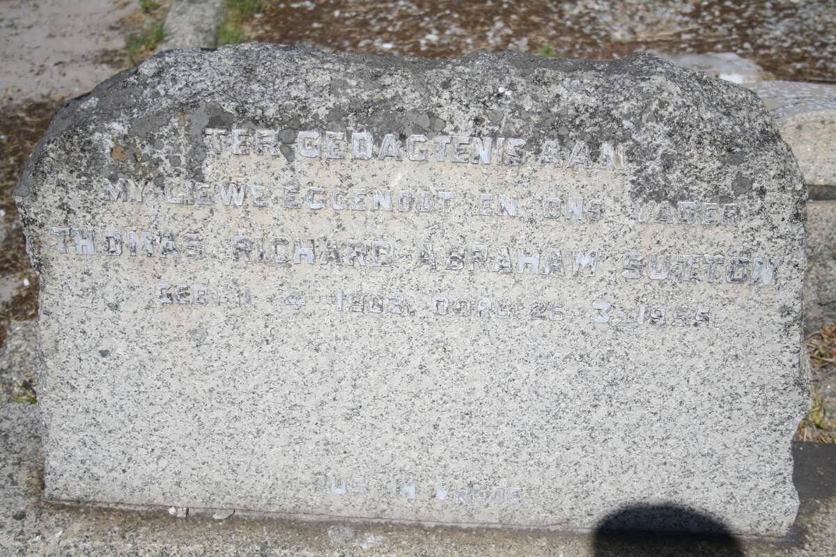 SUTTON Thomas Richard Abraham 1903-1955