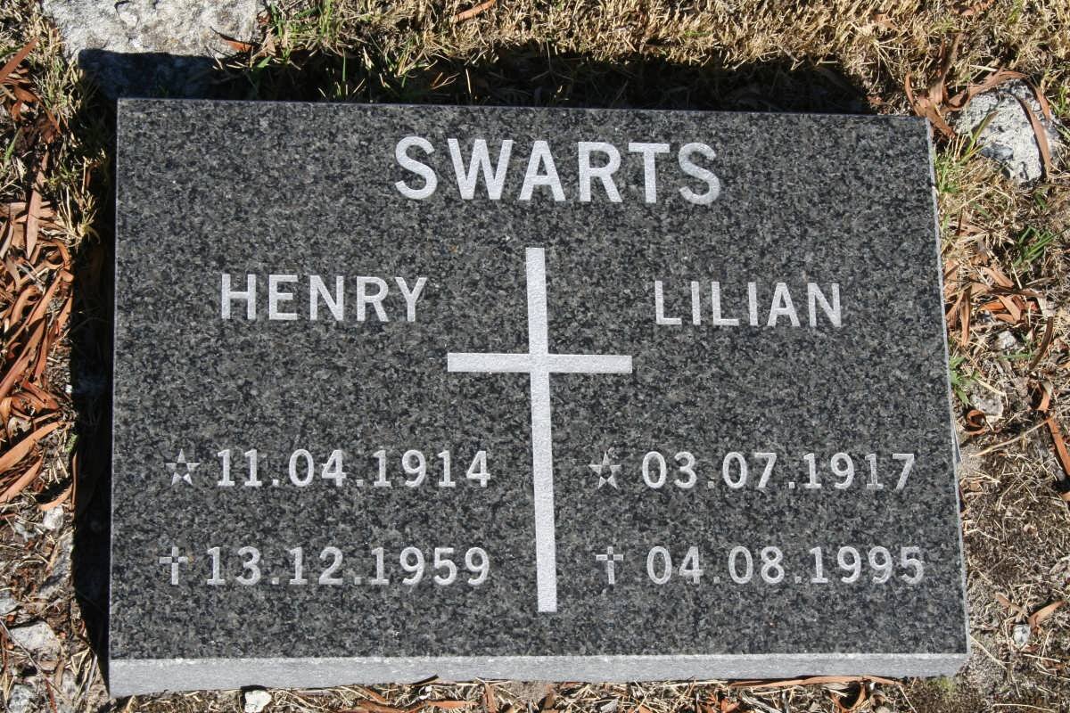 SWARTS Henry 1914-1959 &amp; Lilian 1917-1995