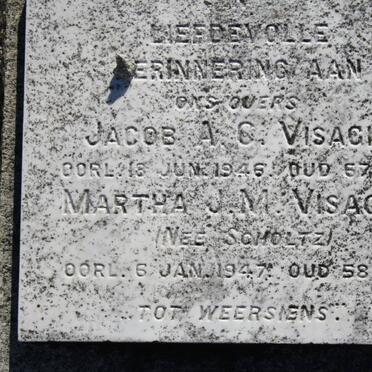 VISAGIE Jacob A.C. -1946 &amp; Martha J.M. SCHOLTZ -1947