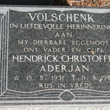 VOLSCHENK Hendrick Christoffel Aderjan 1931-1988
