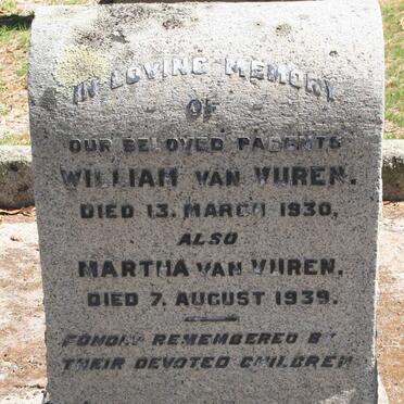 VUREN William, van -1930 &amp; Martha -1939