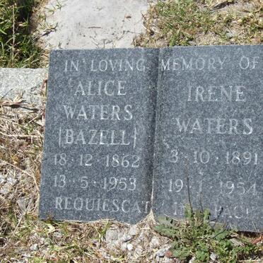 WATERS Alice nee BAZELL 1862-1953 :: WATERS Irene 1891-1954