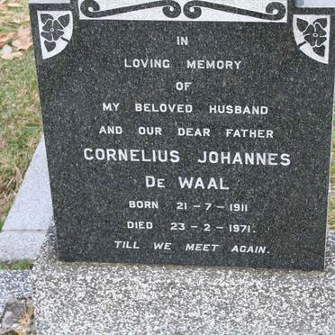 WAAL Cornelius Johannes, de 1911-1971