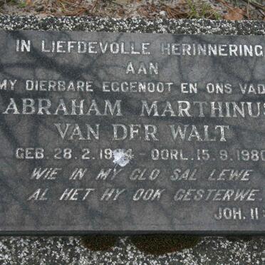 WALT Abraham Marthinus, van der 19?4-1980