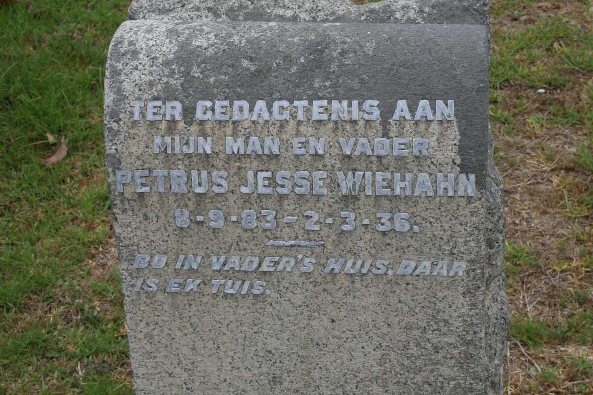 WIEHAHN Petrus Jesse 1883-1936