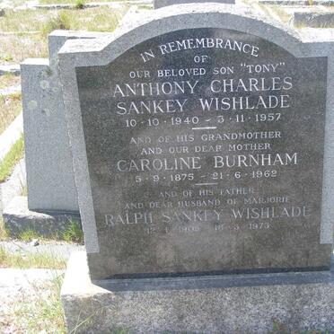 WISHLADE Ralph Sankey 1905-1973 :: WISHLADE Anthony Charles Sankey 1940-1957 :: BURNHAM Caroline 1875-1962
