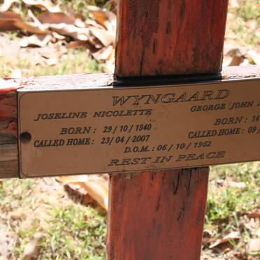 WYNGAARD George John Abraham 1939-2007 &amp; Joseline Nicolette 1940-2007
