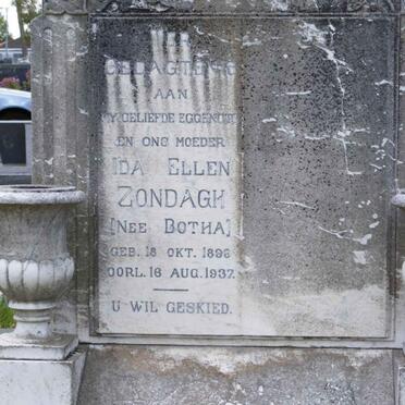 ZONDAGH Ida Ellen nee BOTHA 1899-1937