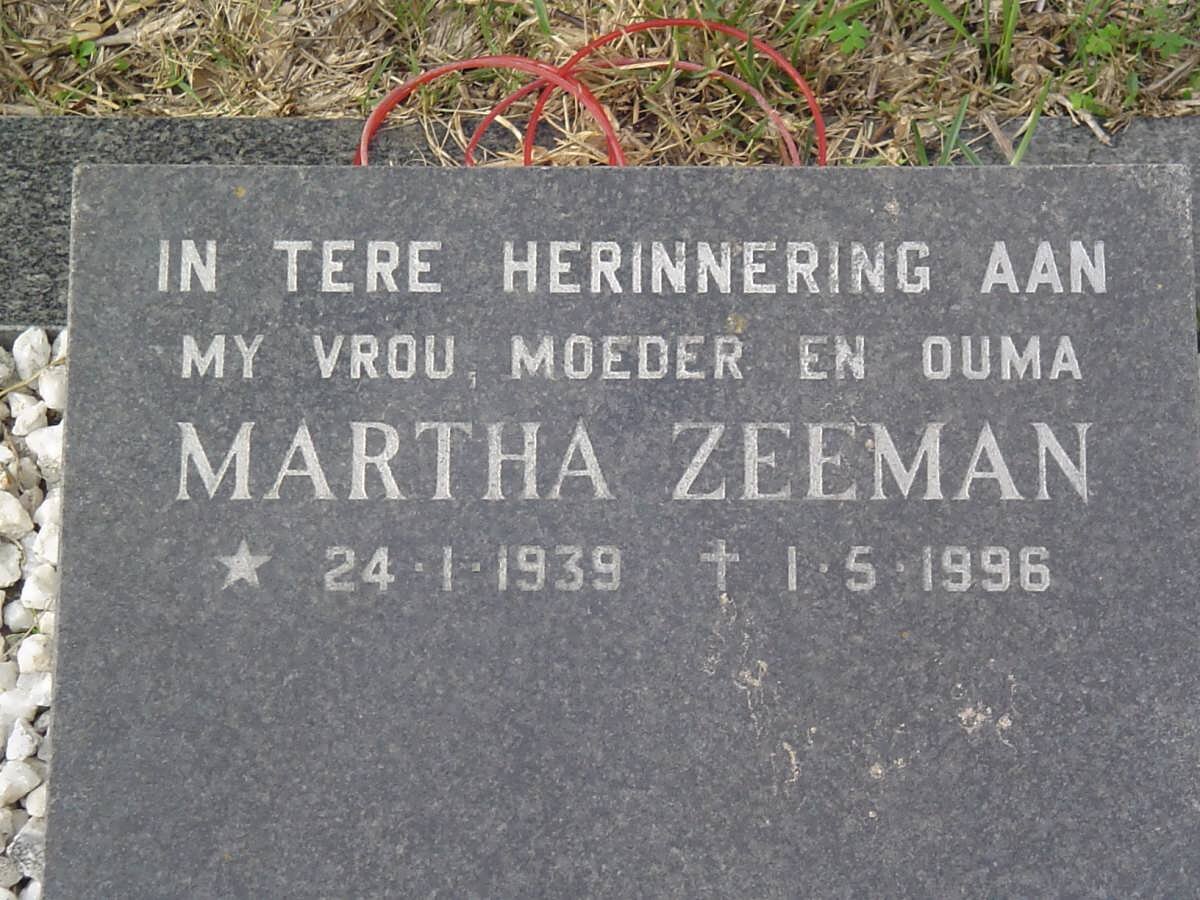 ZEEMAN Martha 1939-1996