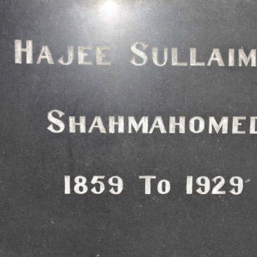SHAHMAHOMED Hajee Sulliaman 18596-1929