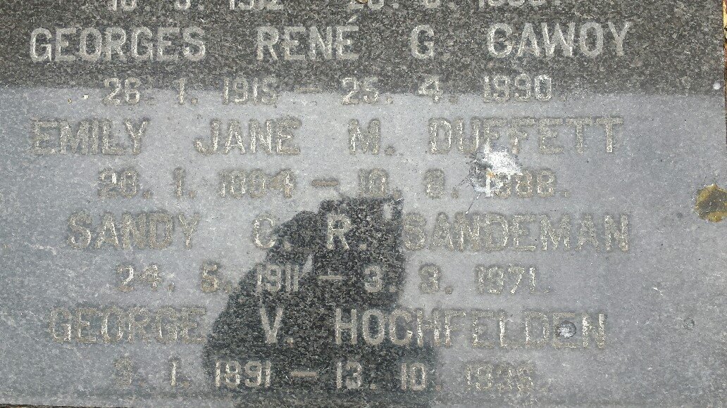 CAWOY :: DUFFETT ::  SANDEMAN  :: HOCHFELDEN