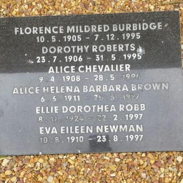 BURBIDGE :: ROBERTS:: CHEVALIER :: BROWN :: ROBB  :: NEWMAN