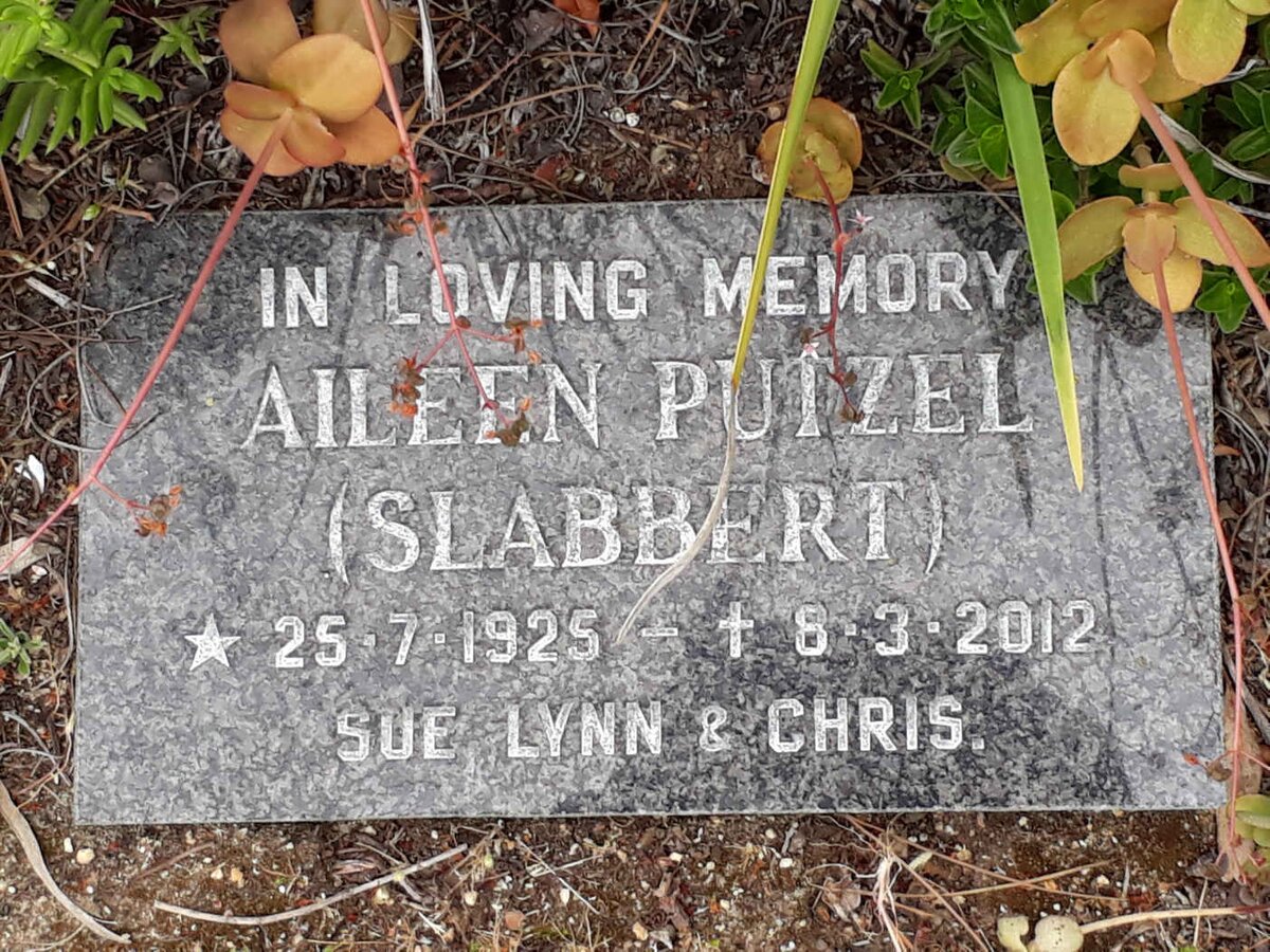 PUTZEL Aileen nee SLABBERT 1925-2012