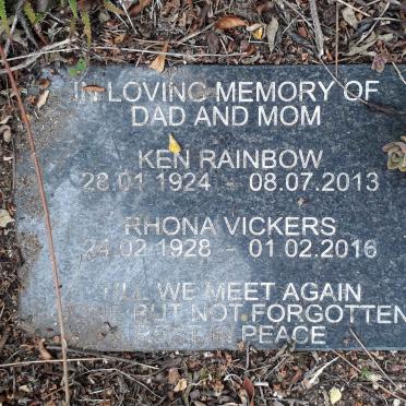 RAINBOW Ken 1924-2013 &amp; Rhona Vickers 1928-2016
