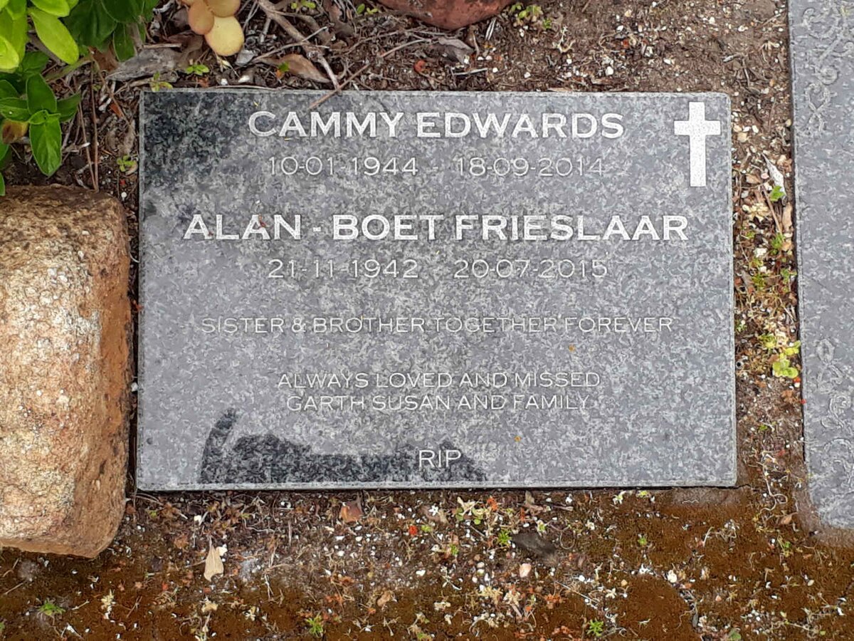 FRIESLAAR Alan 1942-2015 :: EDWARDS Cammy 1944-2014