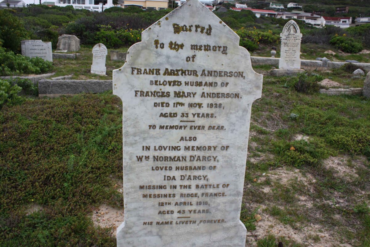 ANDERSON Frank Arthur -1928 :: D'ARCY William Norman -1918