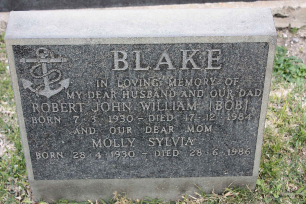 BLAKE Robert John William 1930-1984 &amp; Molly Sylvia 1930-1986