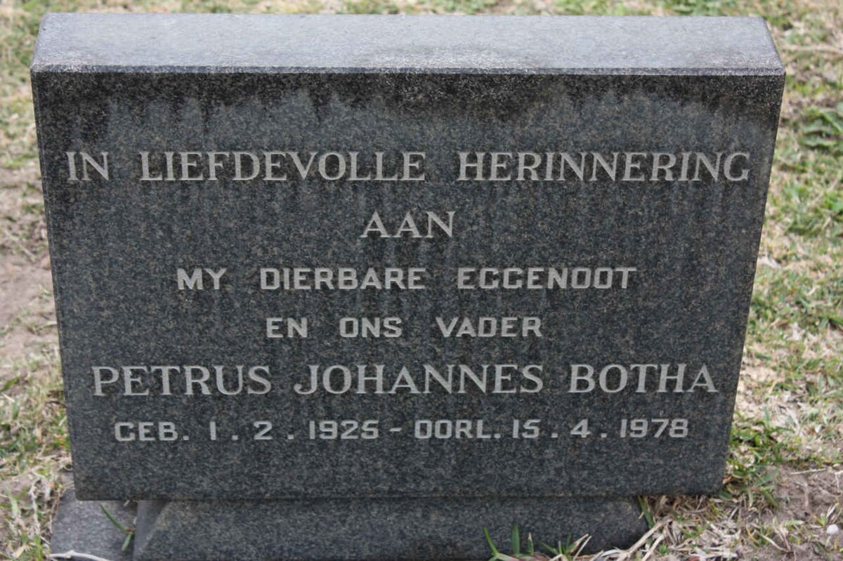 BOTHA Petrus Johannes 1925-1978